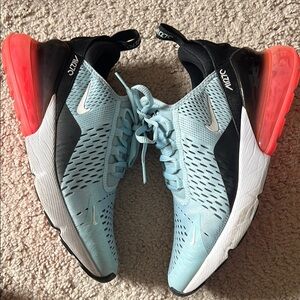 Nike Air Max 270 Sneakers - Blue and Black with Red Accents